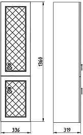 ASB-Woodline Шкаф пенал Верано 40 подвесной слоновая кость – фотография-6